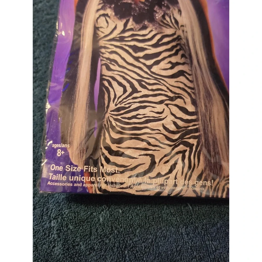 Vtg New Old Stock 36 Inch Halloween Witch Wig Black And White